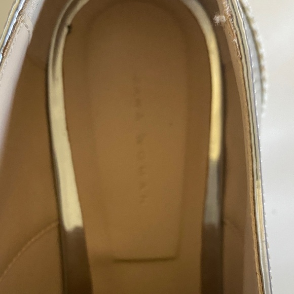 Zara Silver Metallic Oxford Flats - Picture 5 of 7